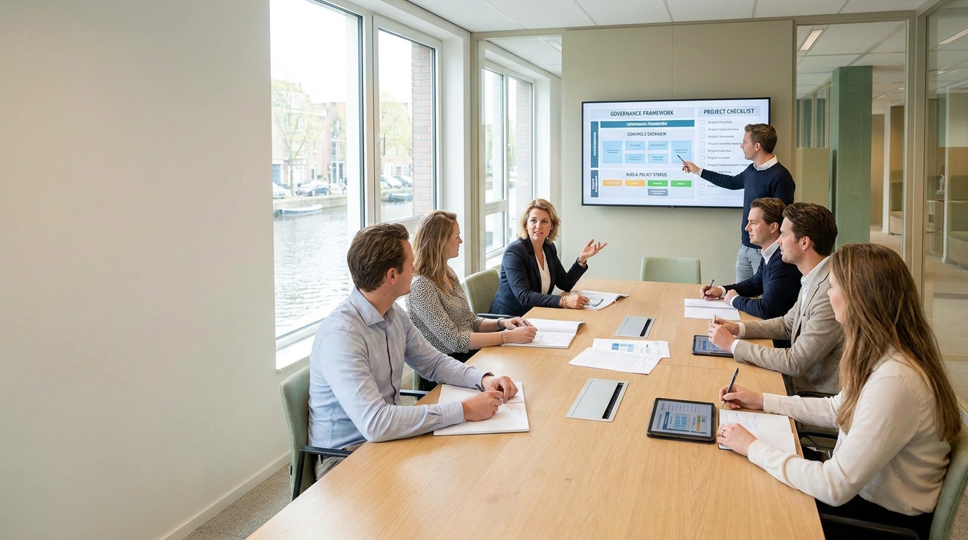 Compliance team in vergadering